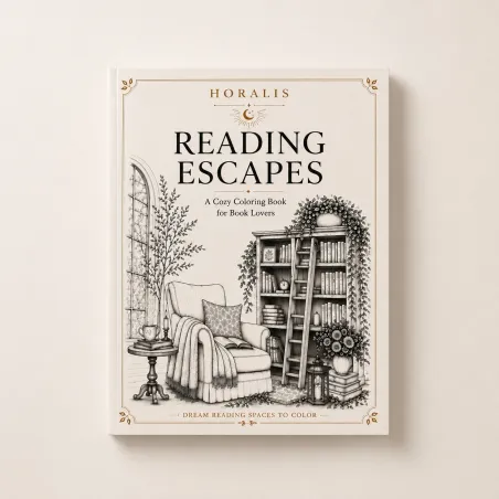 Reading Escapes - Livre de coloriage adulte lecture