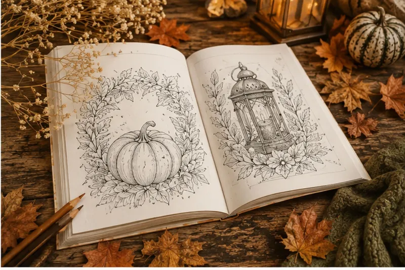 Cahier de coloriage Automne cosy & nature