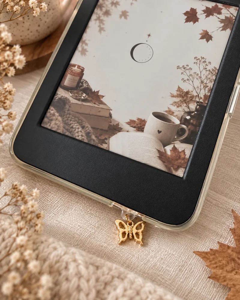 Bijou de liseuse Papillon doré USB-C
