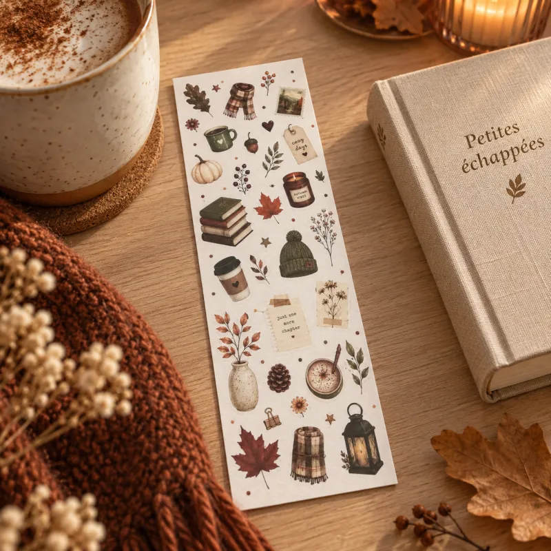 Marque-page Automne cosy & lecture