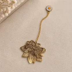 Marque-page bijou Fleur doré & marguerite