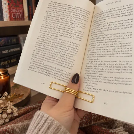 Support de livre - Bague de lecture dorée