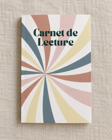 Carnet de suivi de lecture Rétro avec 100 fiches de lecture