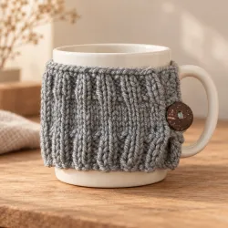 Manchon pour tasse tricoté – Moumoute Mug