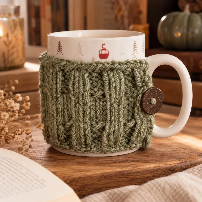 Manchon pour tasse tricoté – Moumoute Mug