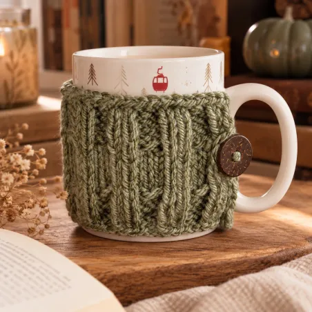 Manchon pour tasse tricoté – Moumoute Mug