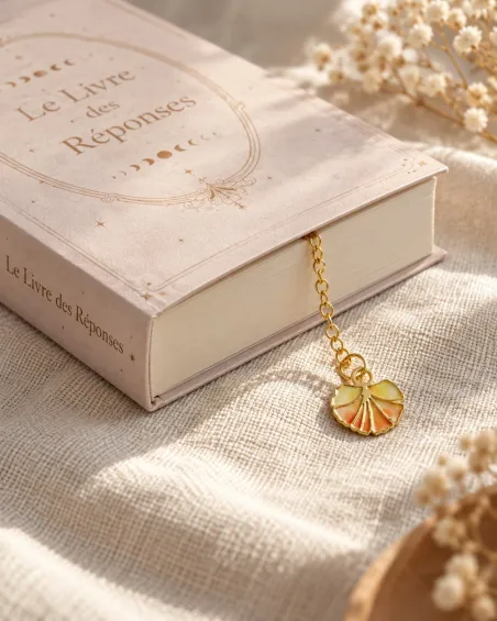 Marque-page Ginkgo doré – Bijou de livre