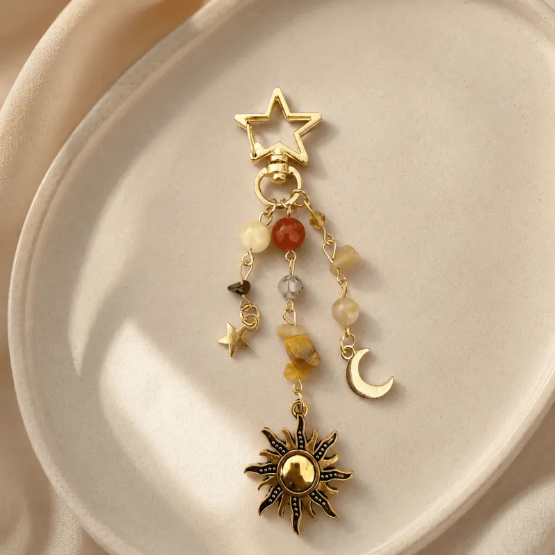 Porte-clés à breloques Lune Céleste